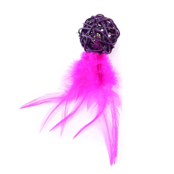 Sisal Ball With Feathers LILAC 14x4.5cm