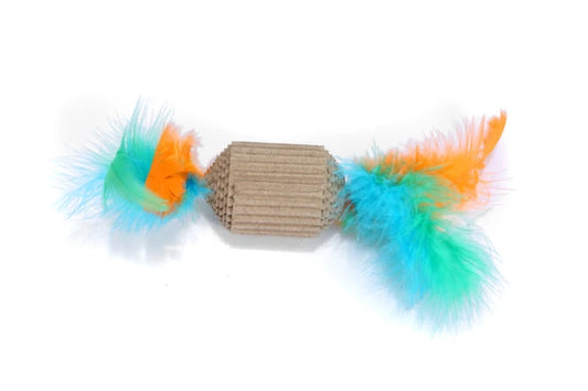 Hexagonal Kraft Scratcher With Feathers 15x4cm