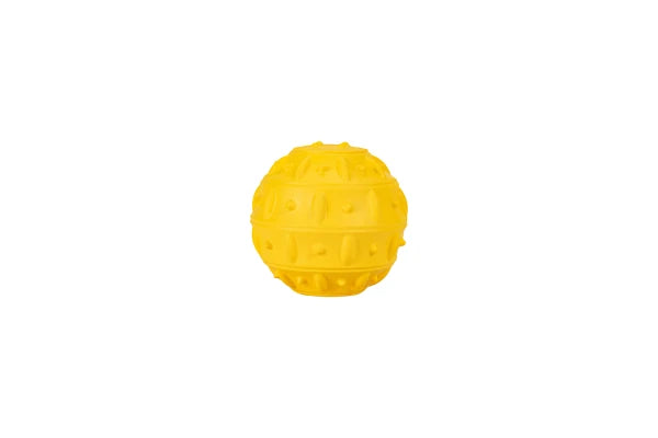 Rubber Snack Ball Toy Teak YELLOW 8cm
