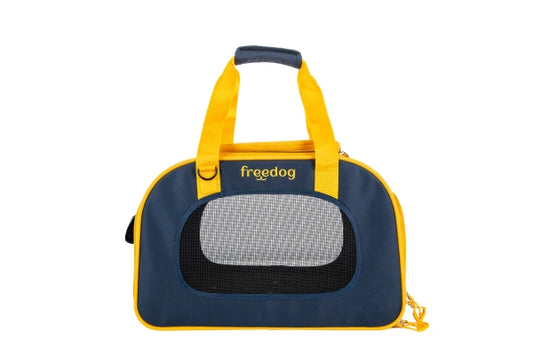 TravelTails Pet Carrier BLUE & MUSTARD 45 x 23 x 30cm