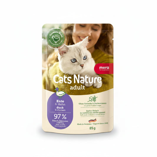 mera cat nature adult duck & chicken wet food 85g