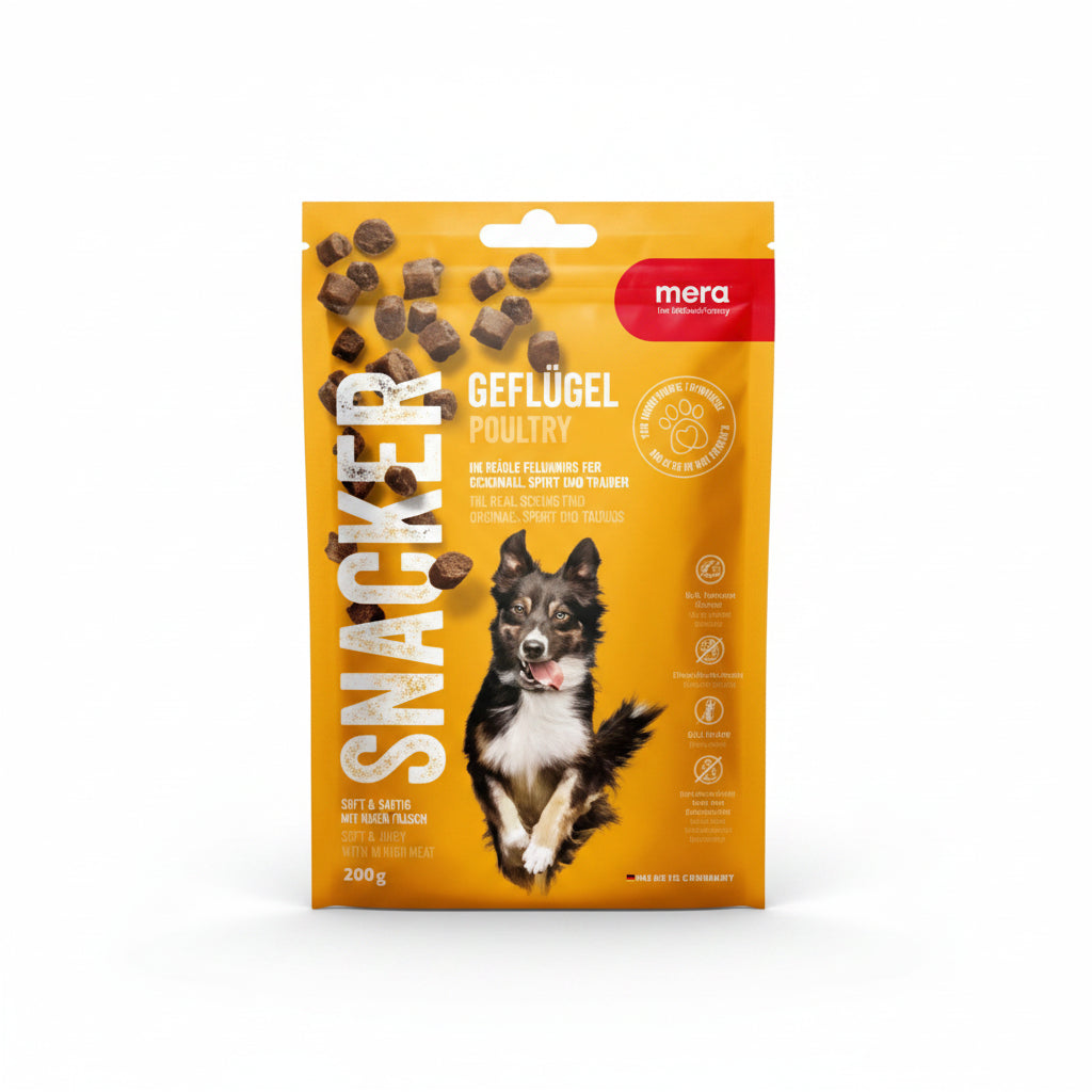 mera snacker poultry dog treats 200g