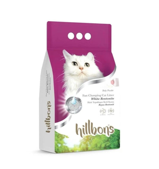 Hillbons White Bentonite Cat Litter - Baby Powder Scent 10L
