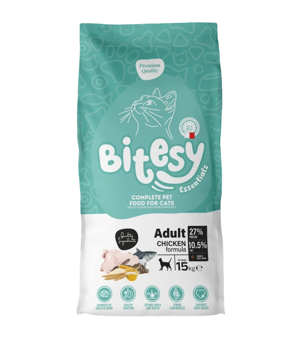 Bitesy Essentials Adult Cat – Chicken Formula (15 kg)