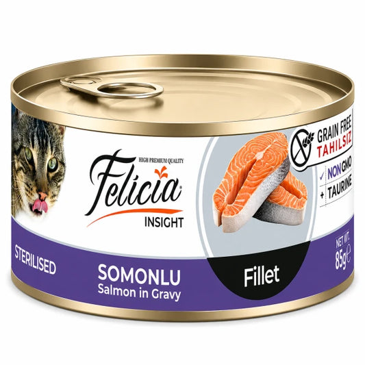 Felicia Fillet Salmon in Gravy Sterilised Adult Cat Wet Food 85g