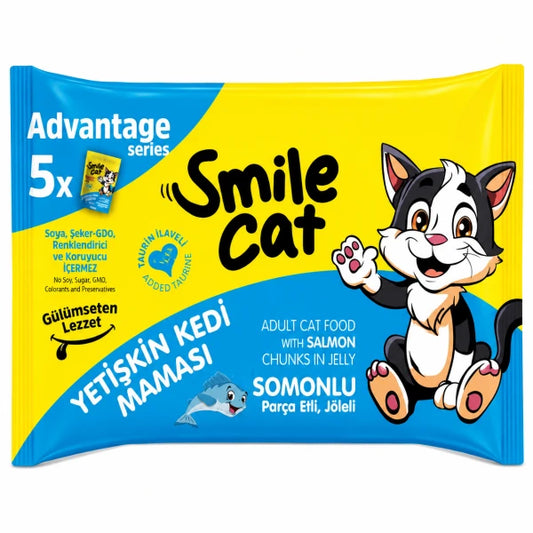 Smile Cat Chunk Salmon in Jelly Adult Cat Wet Food 85g For Each Pack of 5