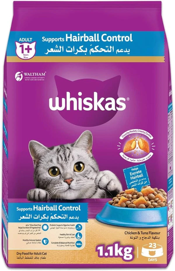 Whiskas Chicken&tuna Hairball control 1.1kg