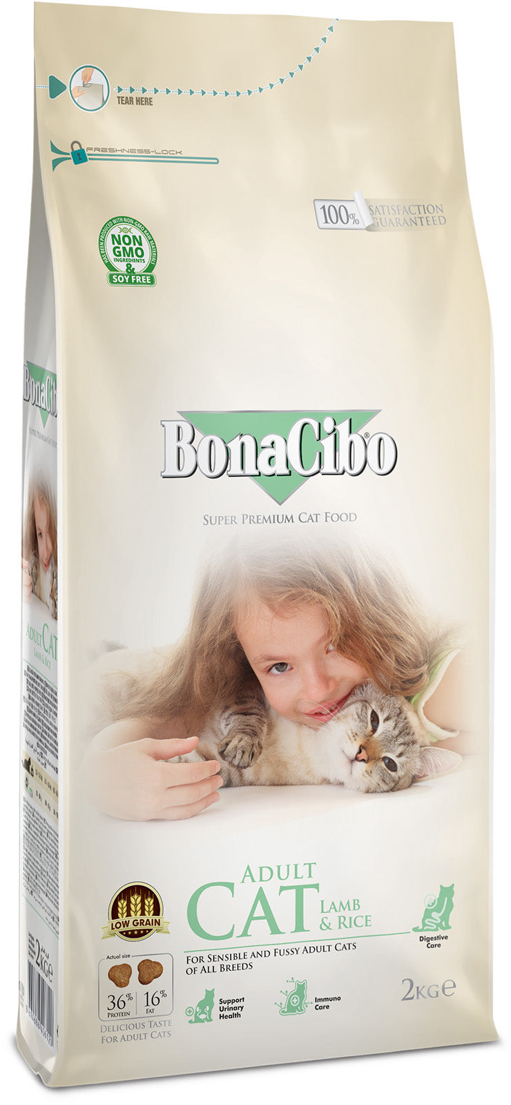 BonaCibo Adult Cat Lamb & Rice 2kg