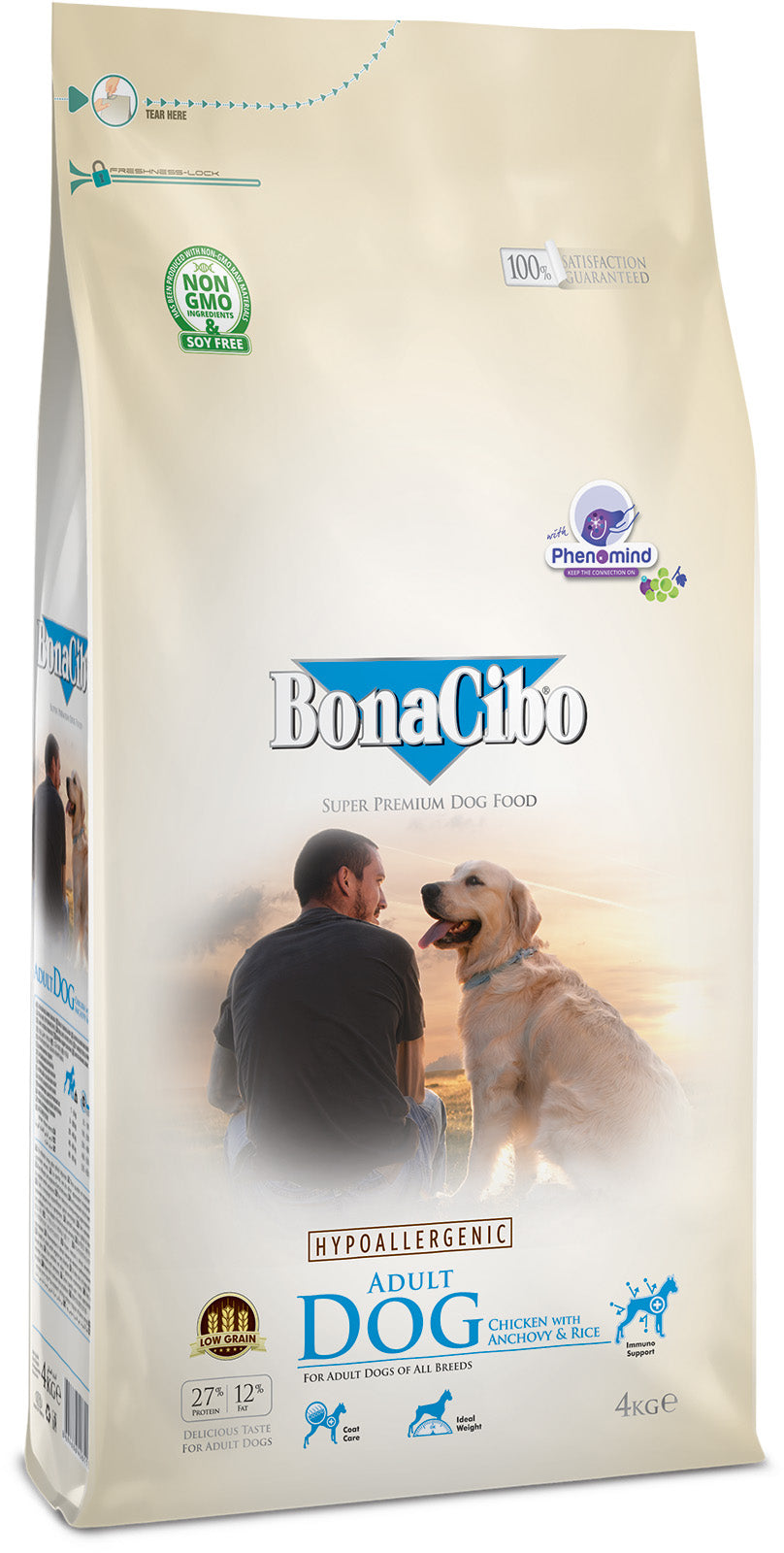 BonaCibo Adult Dog Chicken Anchovy & Rice 4kg