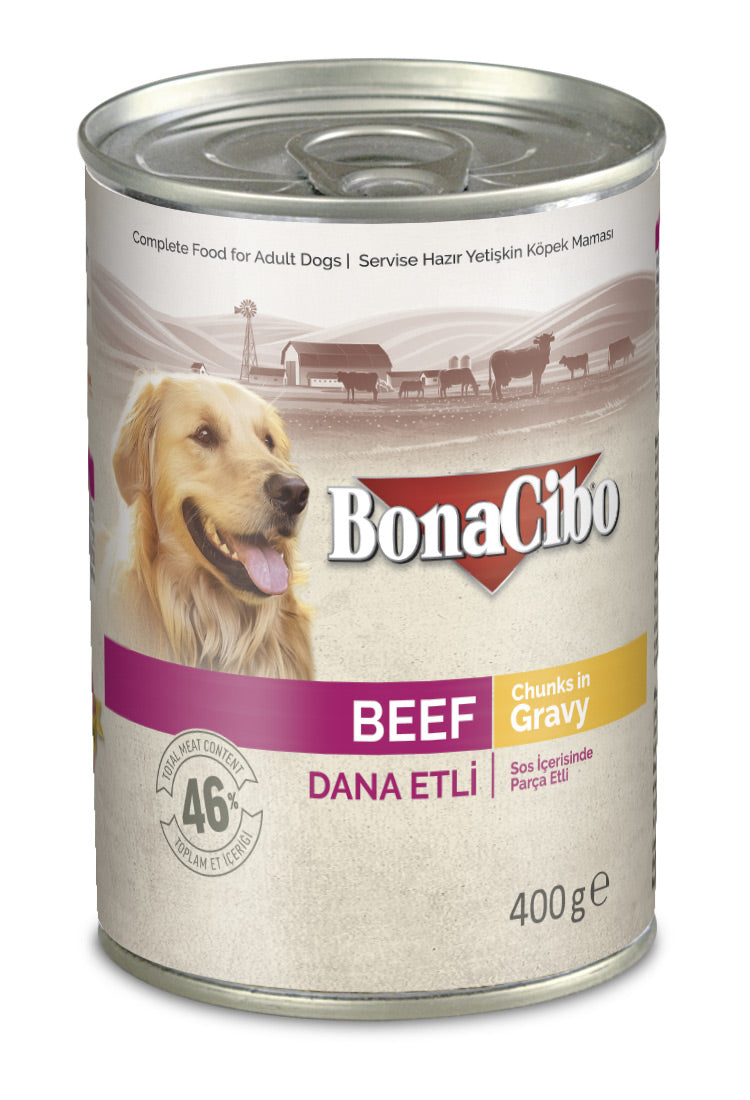 BonaCibo Beef Chunks In Gravy 12pc x 400g