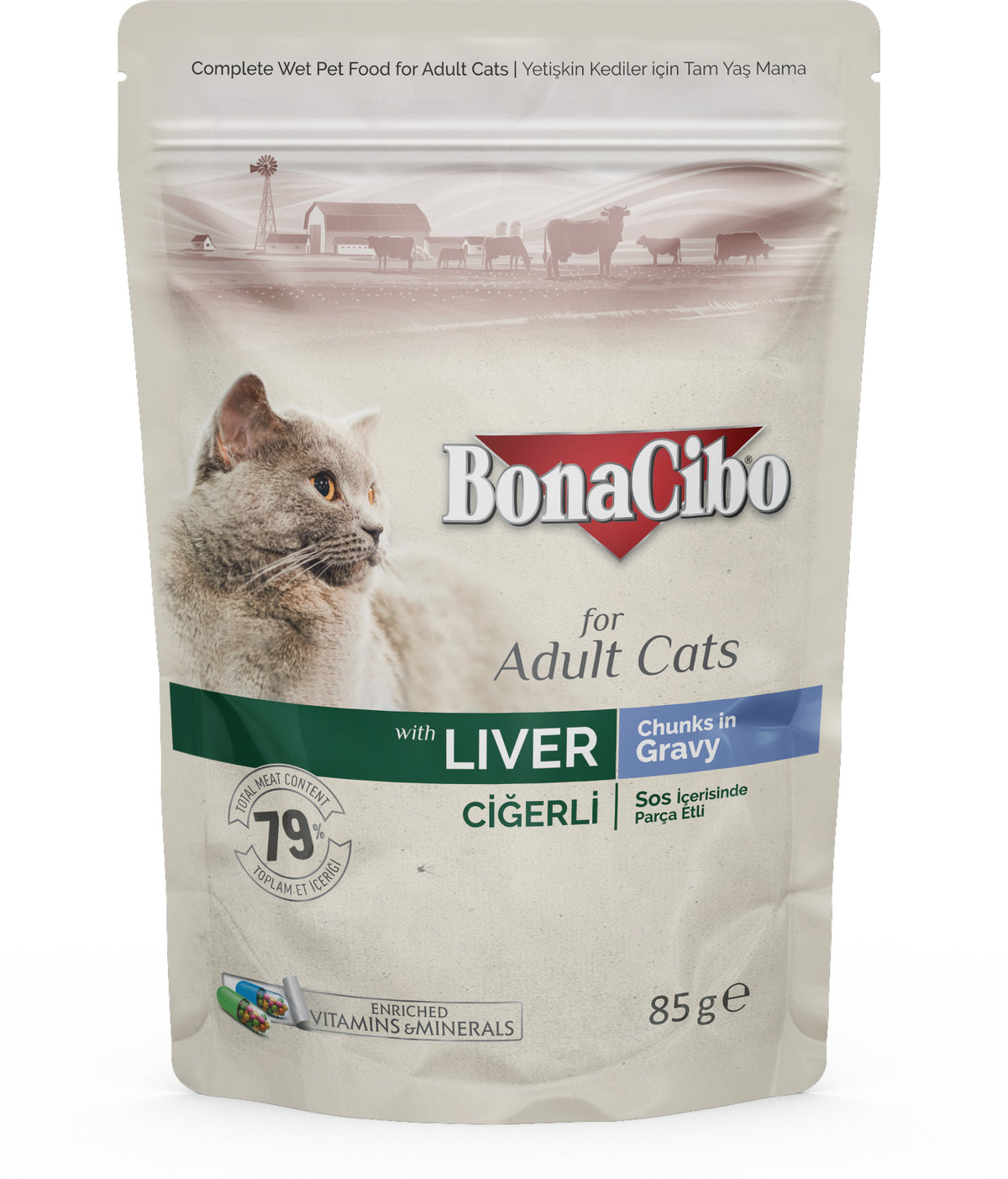 BonaCibo Wet Food With Ragout With Liver 12pc x 85g