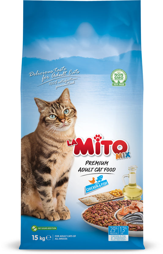 La Mito Dry Food Color Cat Chicken & Fish 15kg