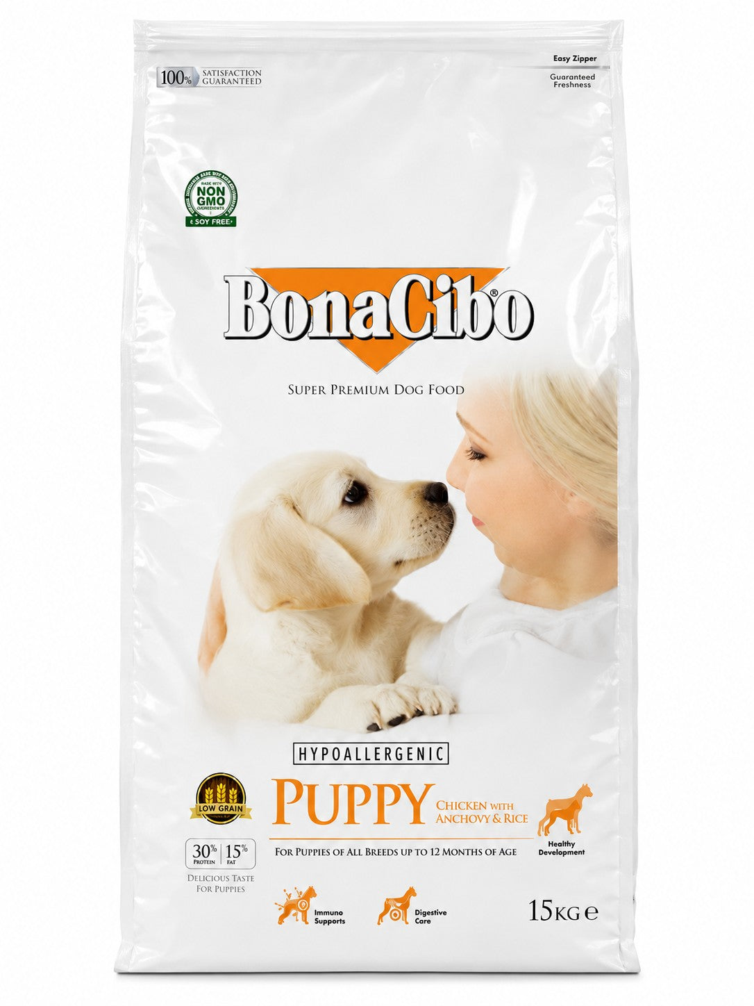 BonaCibo Chicken/anchovy and rice 15 Kg (PUPPY)